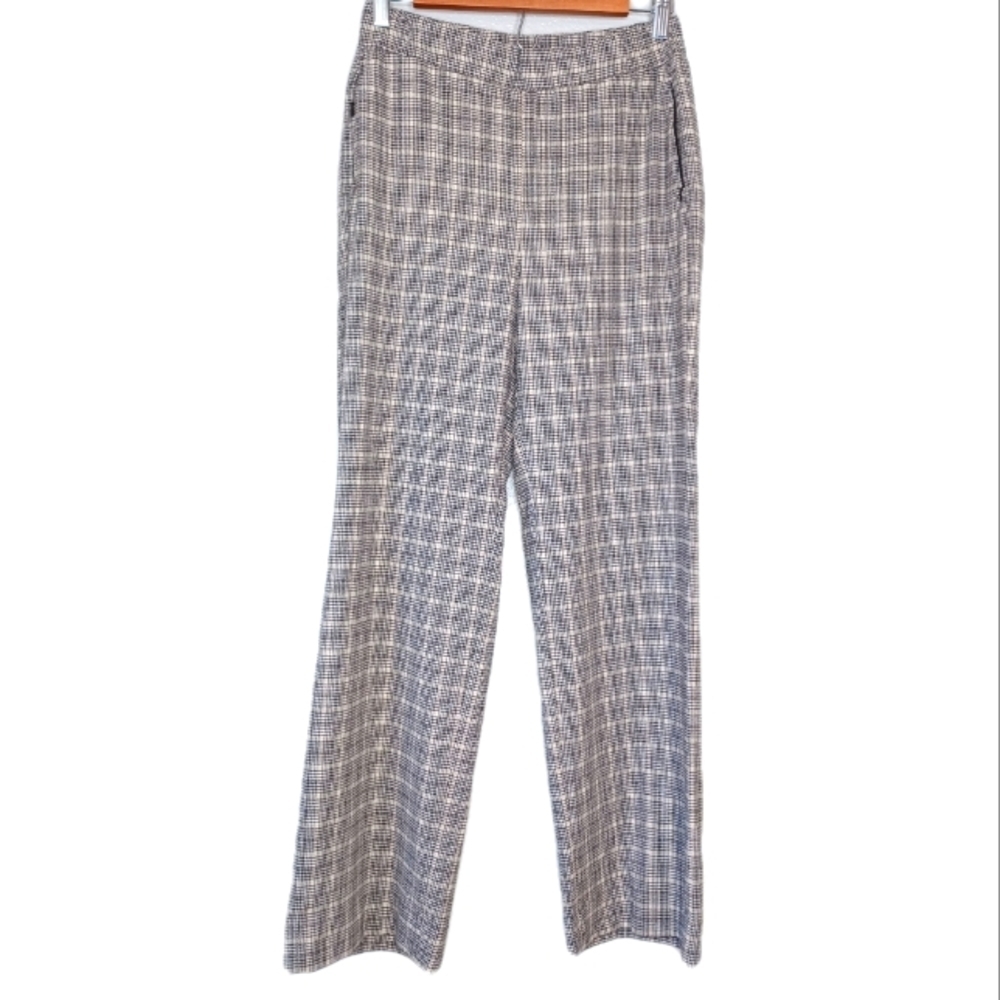 Banana Republic Sz 2P Office Work Wear Relaxed Straight Leg Plaid Pants